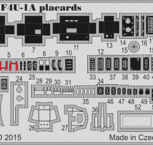 EDUARD 32829 F4U-1A PLACARDS (TAMIYA) 1/32