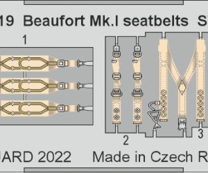 EDUARD ZOOM FE1319 Beaufort Mk.I seatbelts STEEL 1/48