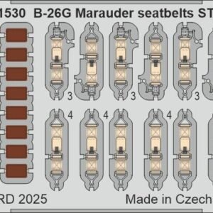 EDUARD ZOOM FE1530 B-26G Marauder seatbelts STEEL 1/48