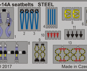 EDUARD 49806 F-14A SEATBELTS STEEL