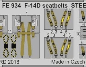 EDUARD FE934 F-14D SEATBELTS STEEL (TAMIYA) 1/48