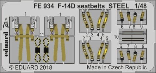 EDUARD FE934 F-14D SEATBELTS STEEL (TAMIYA) 1/48