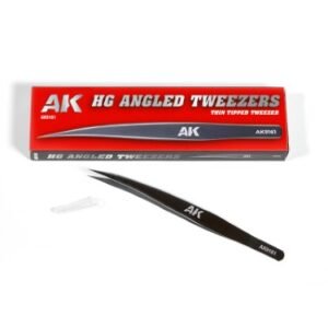 AK AK9161 HG ANGLED TWEEZERS 01 THIN TIPPED