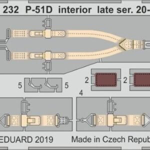 EDUARD 33232 P-51D INTERIOR LATE SER. 20-35 SEATBELTS STEEL 1/32 (TAMIYA)