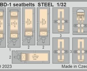 EDUARD 33358 TBD-1 seatbelts STEEL 1/32