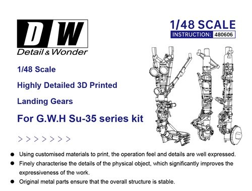 DETAILS AND WONDER 480606 Su-35 landing gear for G.W.H Kit