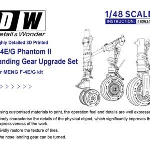 Train d’atterrissage DETAILS & WONDER F-4EG 1/48 pour maquette Tamiya, résine ultra détaillée offrant précision, solidité et réalisme pour un Phantom II.