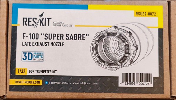 RESKIT RSU32-0072 F-100 Super Sabre late exhaust nozzle for Trumpeter kit (1/32)