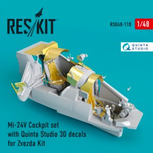 RESKIT RSU48-0118 Mi-24V Cockpit set with 3D decals for Zvezda Kit (1/48)