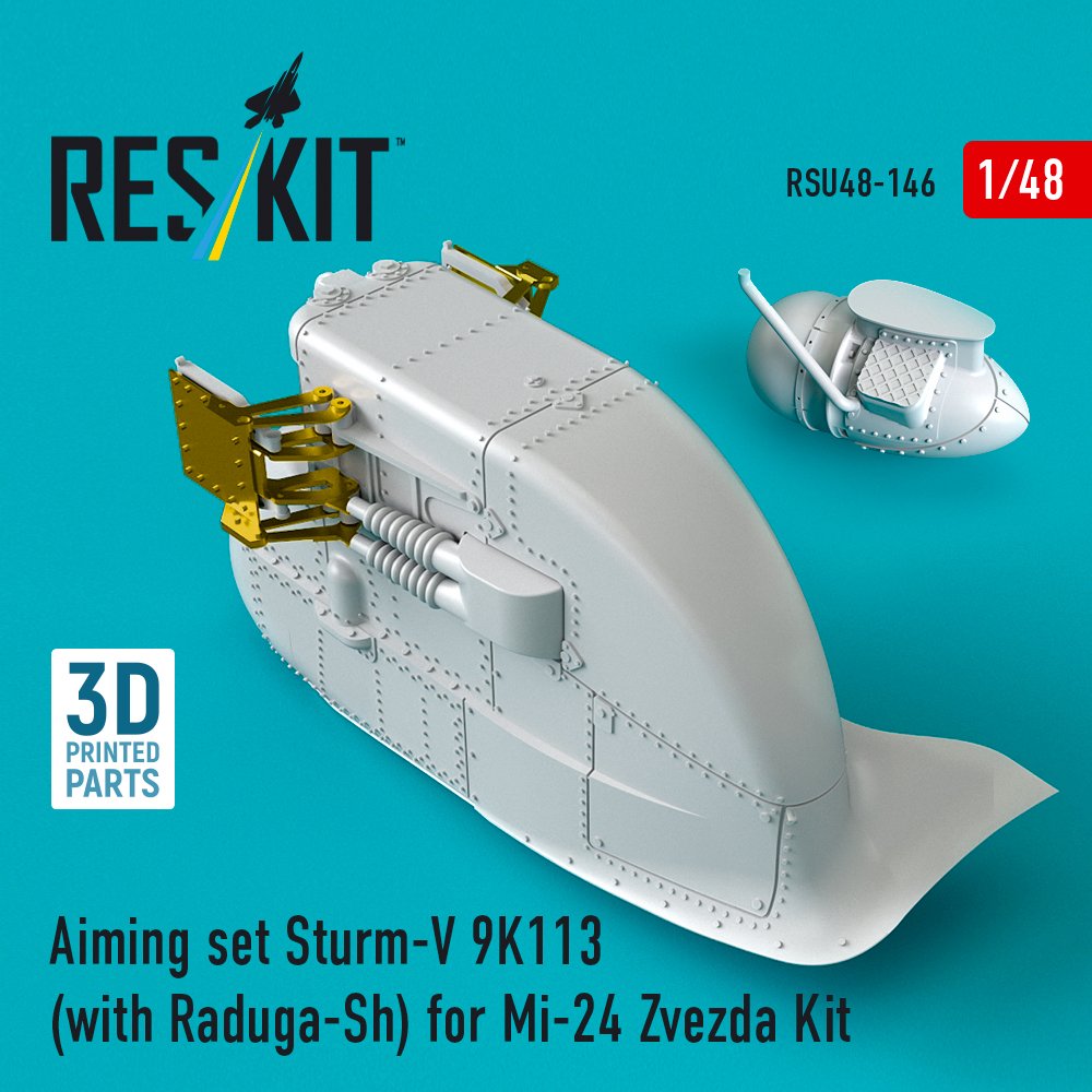 RESKIT RSU48-0146 Aiming set Sturm-V 9K113 (with Raduga-Sh) for Mi-24 Zvezda Kit (1/48) – Image 2