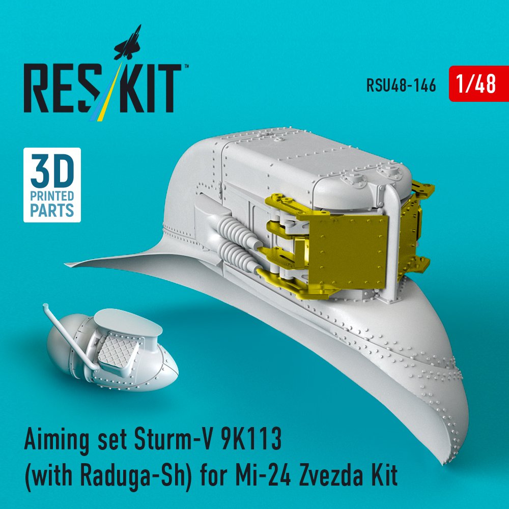 RESKIT RSU48-0146 Aiming set Sturm-V 9K113 (with Raduga-Sh) for Mi-24 Zvezda Kit (1/48) – Image 3