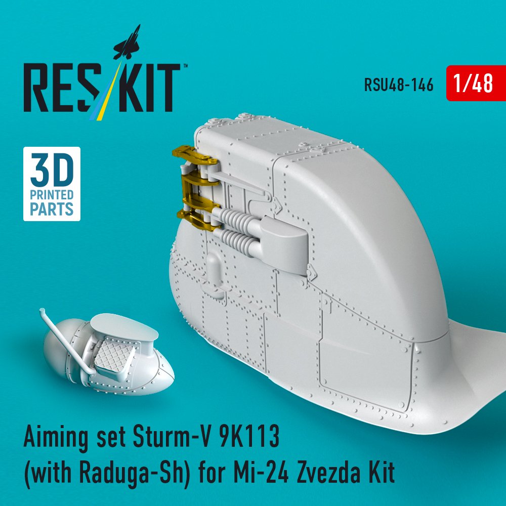 RESKIT RSU48-0146 Aiming set Sturm-V 9K113 (with Raduga-Sh) for Mi-24 Zvezda Kit (1/48) – Image 4