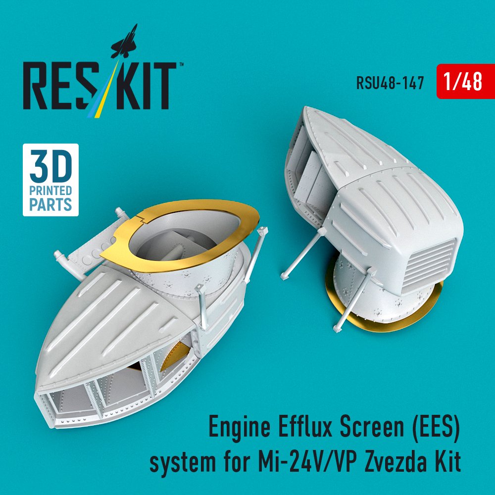 RESKIT RSU48-0147 Engine Efflux Screen (EES) system for Mi-24V/VP Zvezda Kit (1/48)