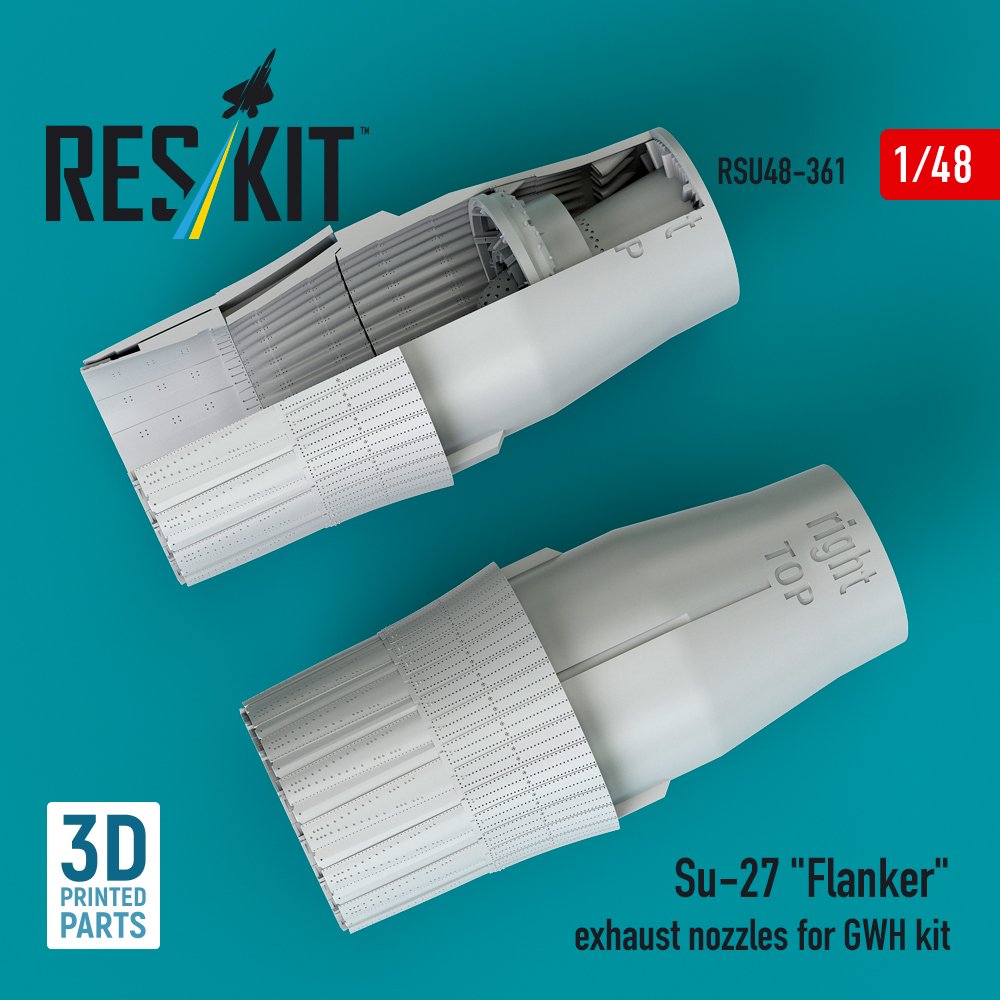 RESKIT RSU48-0361 Su-27 Flanker exhaust nozzles for GWH kit (1/48) – Image 2