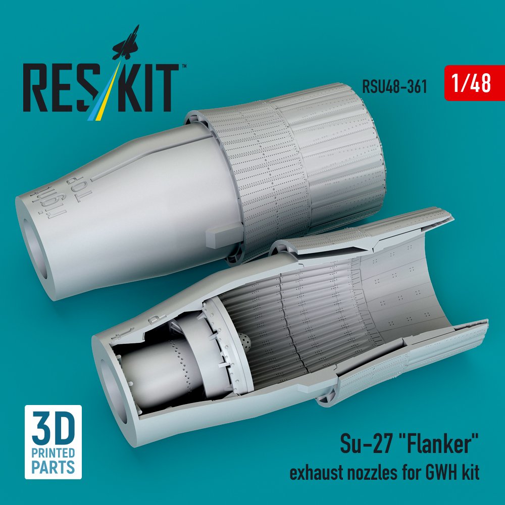 RESKIT RSU48-0361 Su-27 Flanker exhaust nozzles for GWH kit (1/48) – Image 3