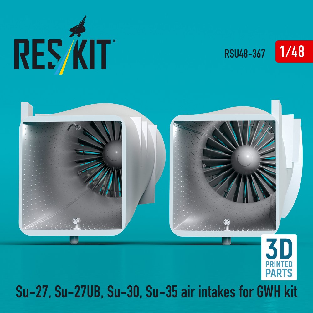 RESKIT RSU48-0367 Su-27, Su-27UB air intakes for GWH kit (1/48) – Image 2