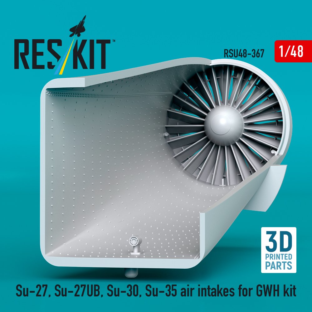 RESKIT RSU48-0367 Su-27, Su-27UB air intakes for GWH kit (1/48) – Image 3