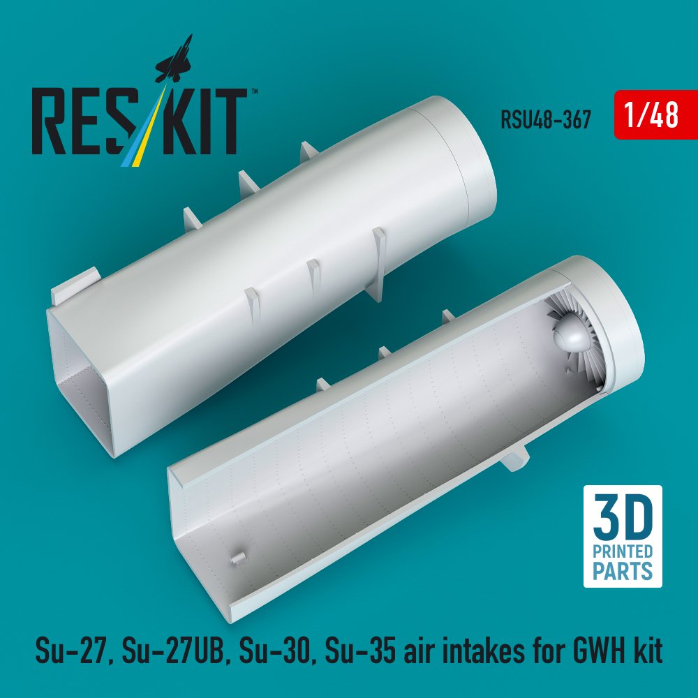 RESKIT RSU48-0367 Su-27, Su-27UB air intakes for GWH kit (1/48)