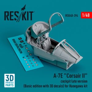 RESKIT RSU48-0394 A-7E Corsair II cockpit late version for Hasegawa kit (3D Printed) (1/48)
