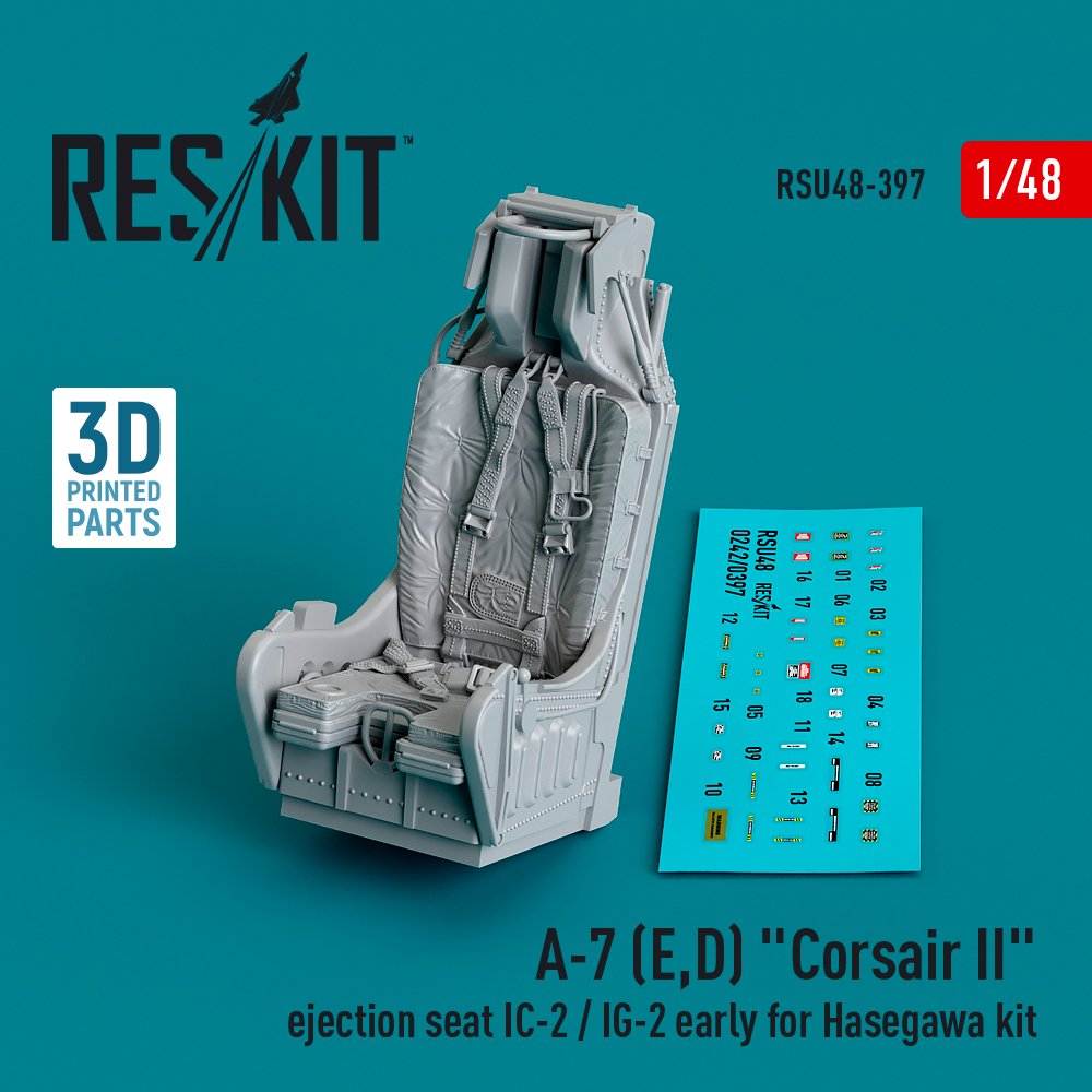 RESKIT RSU48-0397 A-7 (E,D) Corsair II ejection seat IC-2 / IG-2 early for Hasegawa kit (1/48)