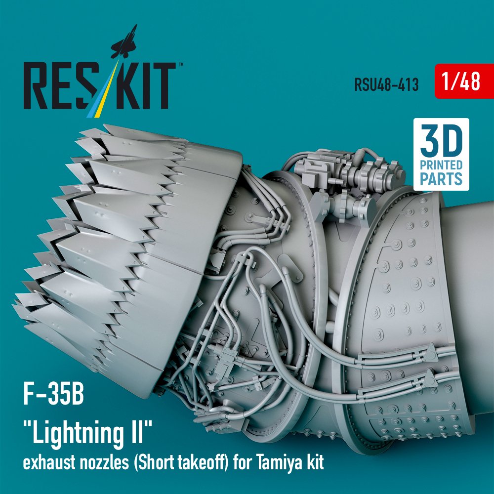 RESKIT RSU48-0413 F-35B Lightning II exhaust nozzles (Short takeoff) for Tamiya kit (3D. Printed) (1/48) – Image 3