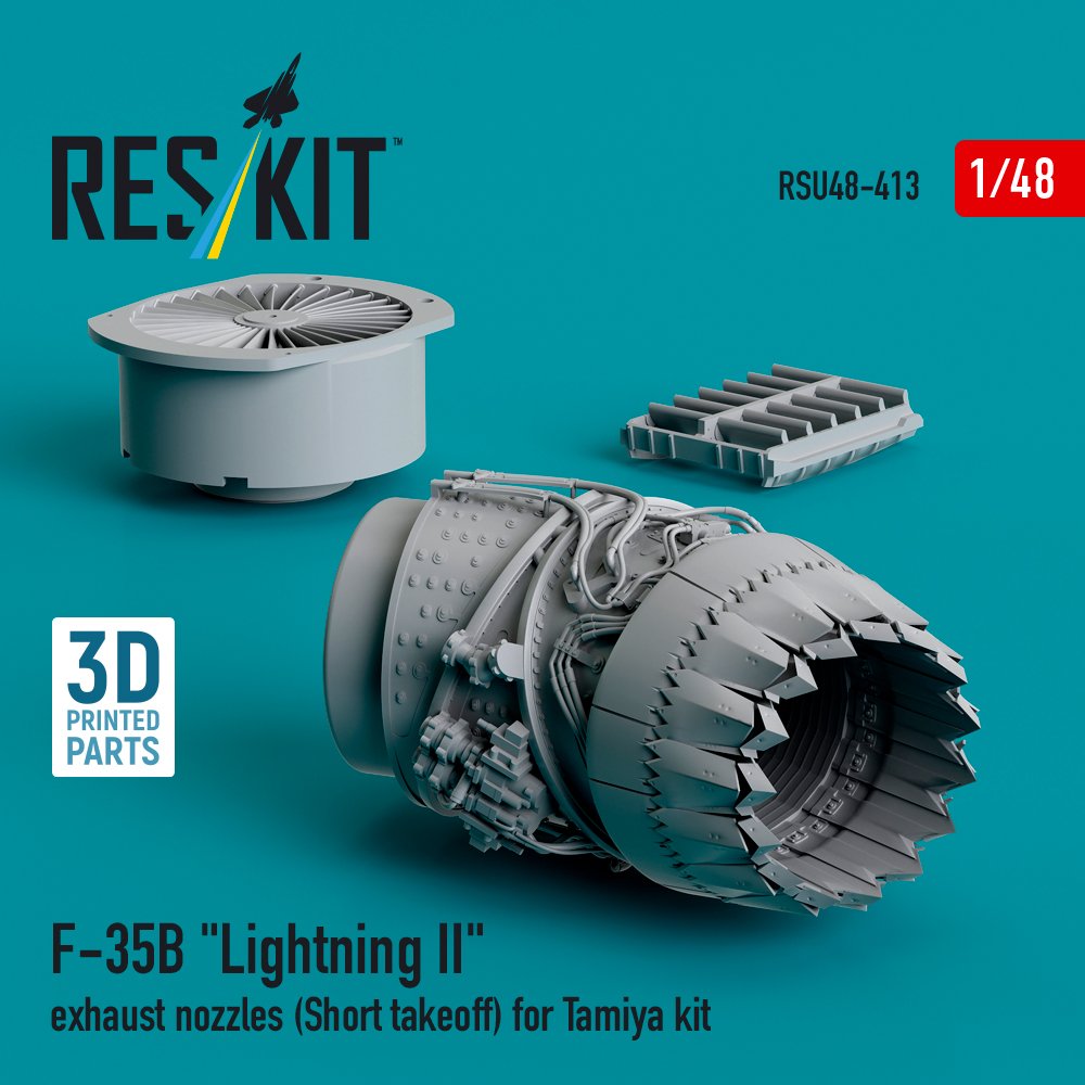 RESKIT RSU48-0413 F-35B Lightning II exhaust nozzles (Short takeoff) for Tamiya kit (3D. Printed) (1/48)