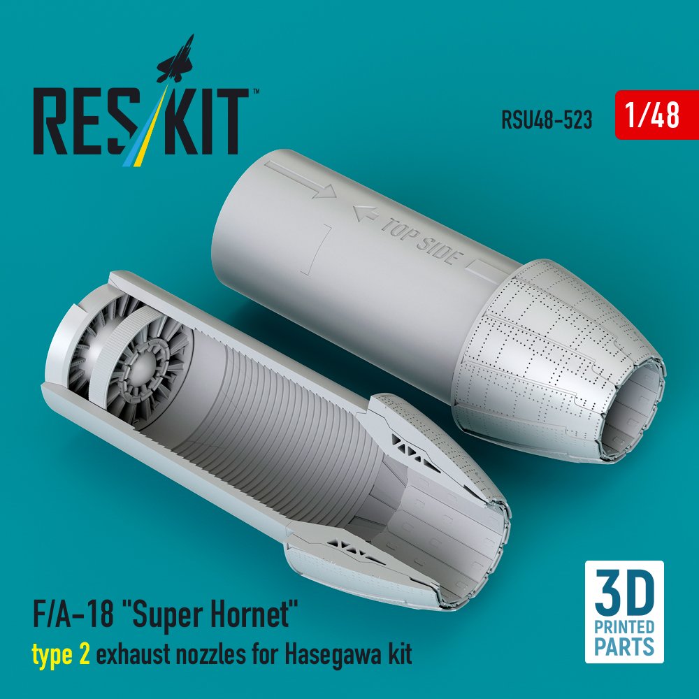RESKIT RSU48-0523 F/A-18 Super Hornet type 2 exhaust nozzles for Hasegawa kit (1/48)