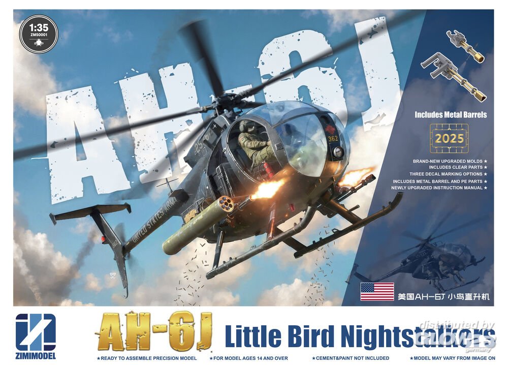 Zimi Model Maquette Hélicoptére ZM50001 AH-6J Little Bird Nightstalkers 1/35