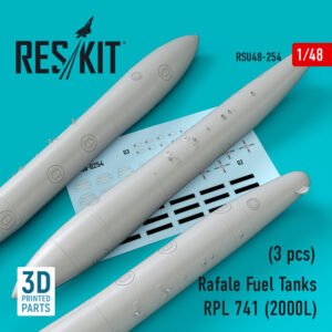 RESKIT RSU48-254 Réservoirs de carburant Rafale RPL 741 2000L (3 pièces) 1/48