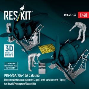 RESKIT RSF48-0162 Plateforme de maintenance moteur PBY-5/5A/OA-10A « Catalina » avec équipe de maintenance 1/48