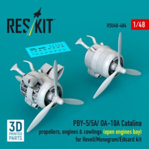 RESKIT RSU48-0484 PBY-5/5A/OA-10A Catalina Hélices, moteurs et capots (compartiment moteur ouvert) 1/48