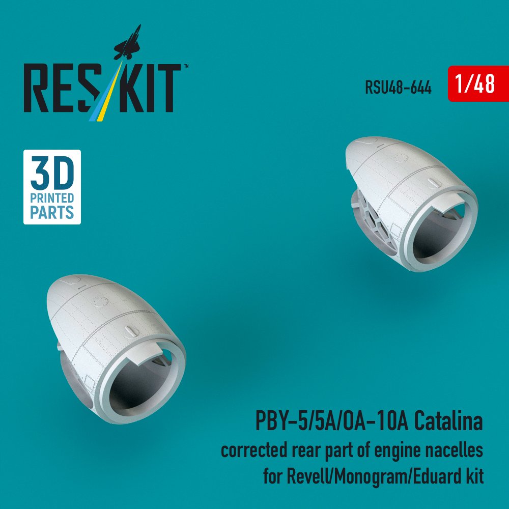 RESKIT RSU48-0644 PBY-5/5A/OA-10A Catalina partie arrière corrigée des nacelles de moteur 1/48 – Image 2