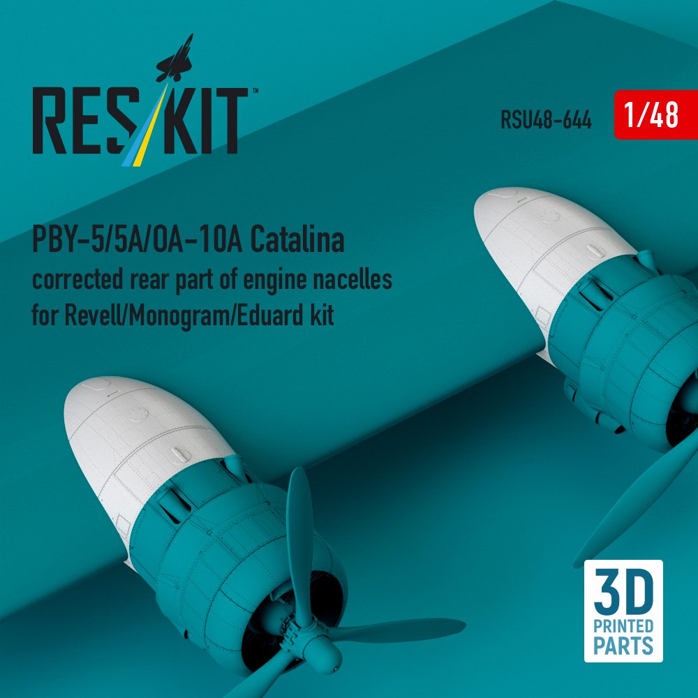 RESKIT RSU48-0644 PBY-5/5A/OA-10A Catalina partie arrière corrigée des nacelles de moteur 1/48 – Image 3