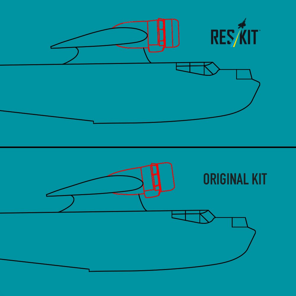 RESKIT RSU48-0644 PBY-5/5A/OA-10A Catalina partie arrière corrigée des nacelles de moteur 1/48 – Image 4